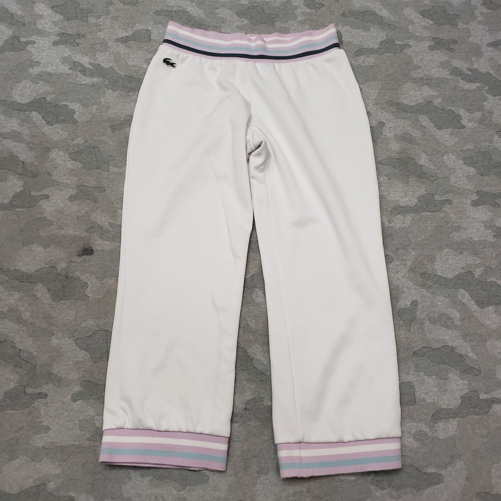 Lacoste Pants Womens 36 White Pull On Capri